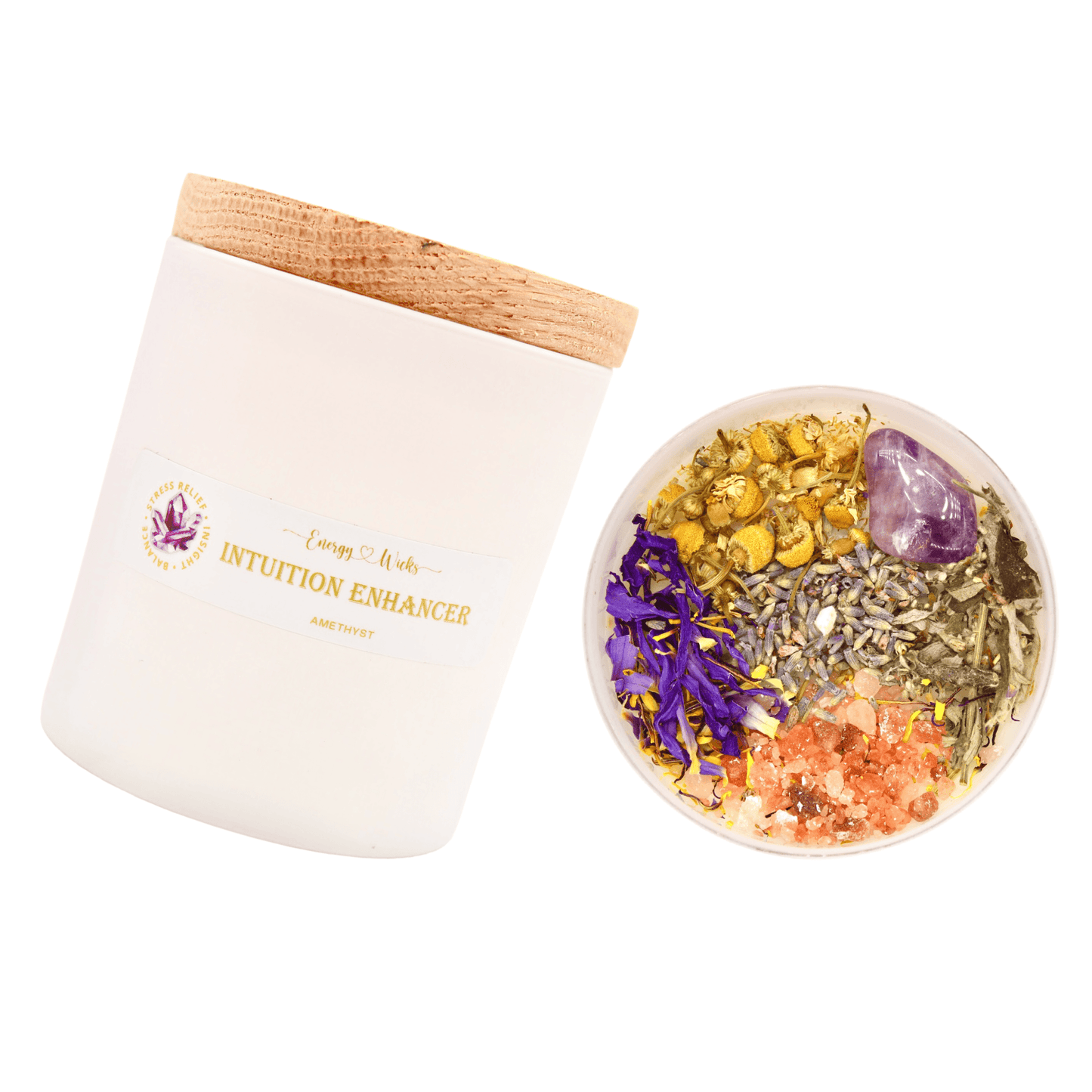 Intuition Enhancer Candle – Crystal Infused Candle for Mental Clarity