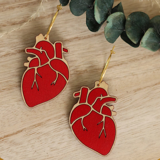 Anatomical Heart Hoops by LE CHIC MIAMI