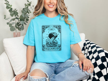 Zodiac Signs Tarot Card Graphic Tee by All The Right Perks LLC