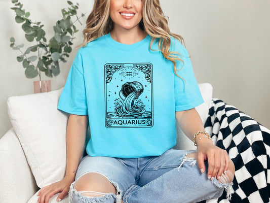 Zodiac Signs Tarot Card Graphic Tee by All The Right Perks LLC