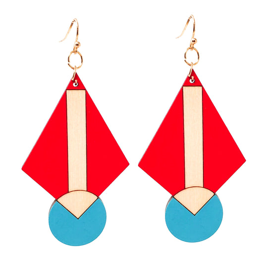 Primary Art Deco Earrings by LE CHIC MIAMI