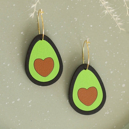 Avocado Heart Hoops by LE CHIC MIAMI