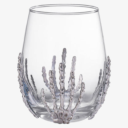 Stemless Skeleton Wine Glass 17oz Set of 2