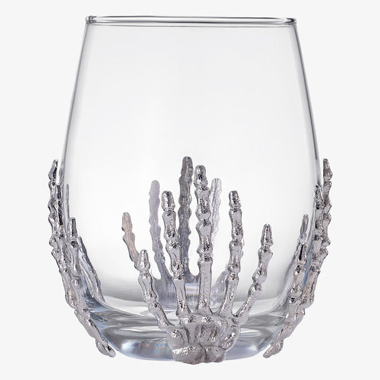 Stemless Skeleton Wine Glass 17oz