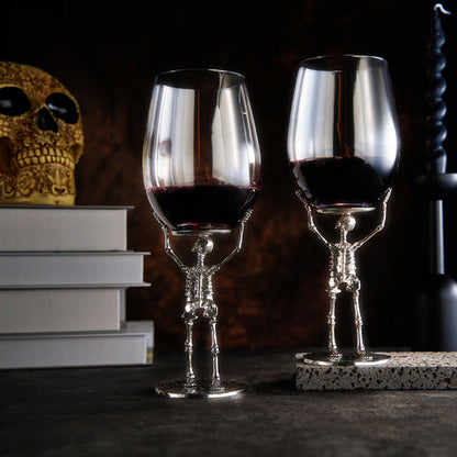 Stemmed Skeleton Wine Glass 19oz Set of 2