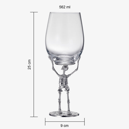 Stemmed Skeleton Wine Glass 19oz Set of 2