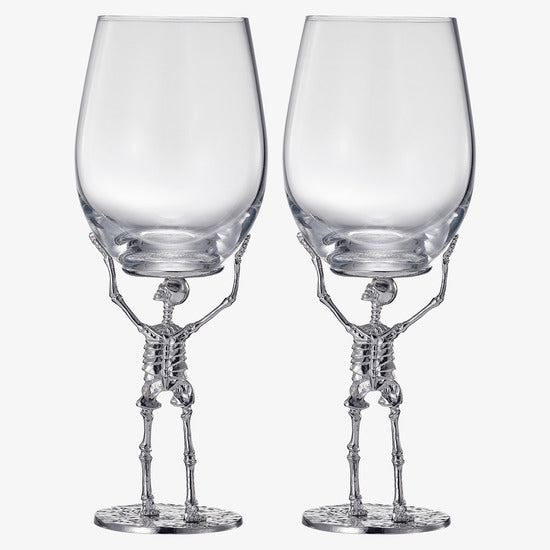 Stemmed Skeleton Wine Glass 19oz Set of 2