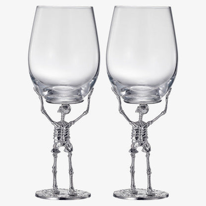 Stemmed Skeleton Wine Glass 19oz Set of 2