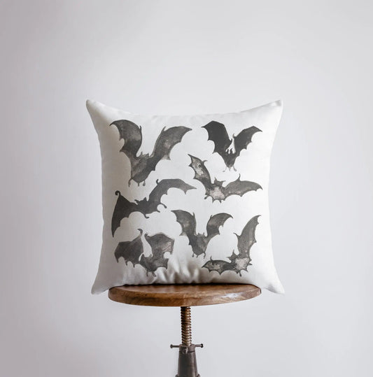 Bats on White Throw Pillow