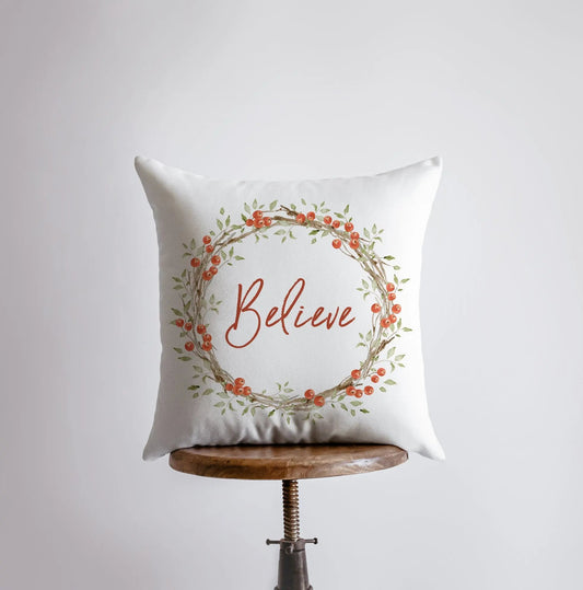 Believe Christmas Throw Pillow