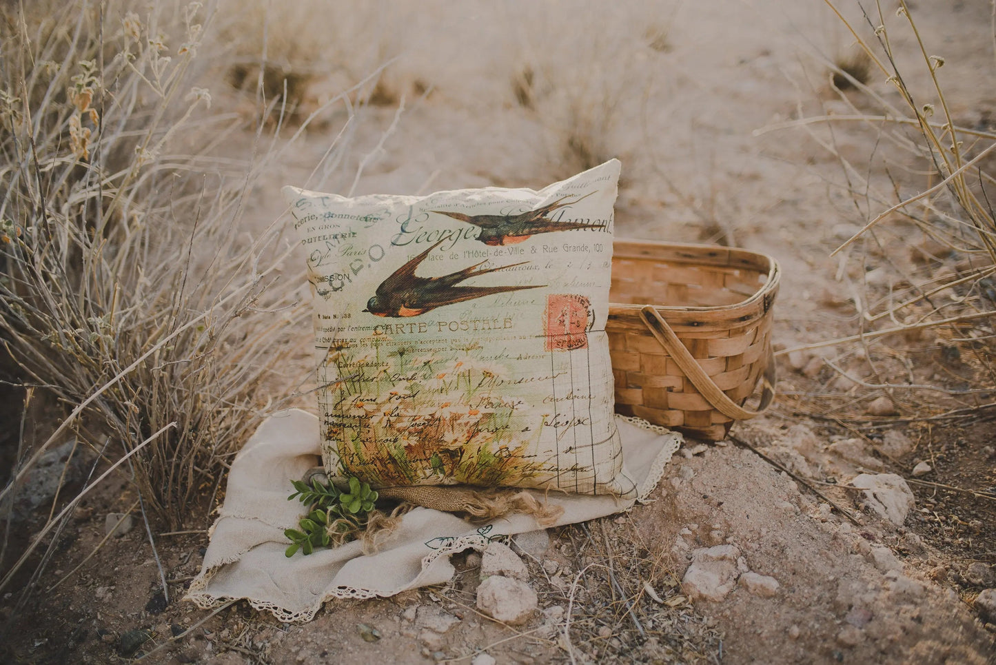 Bird Nest Throw Pillow