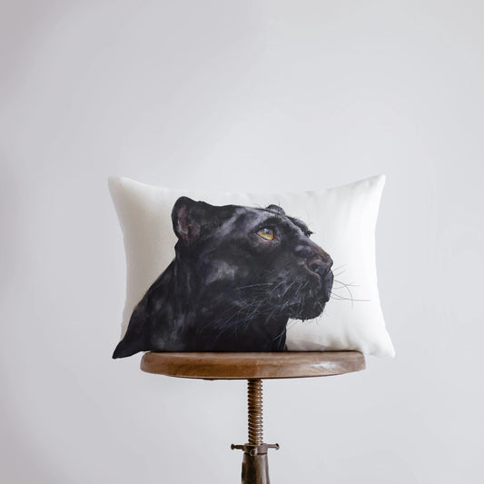 Black Panther Watercolor Panther Throw Pillow