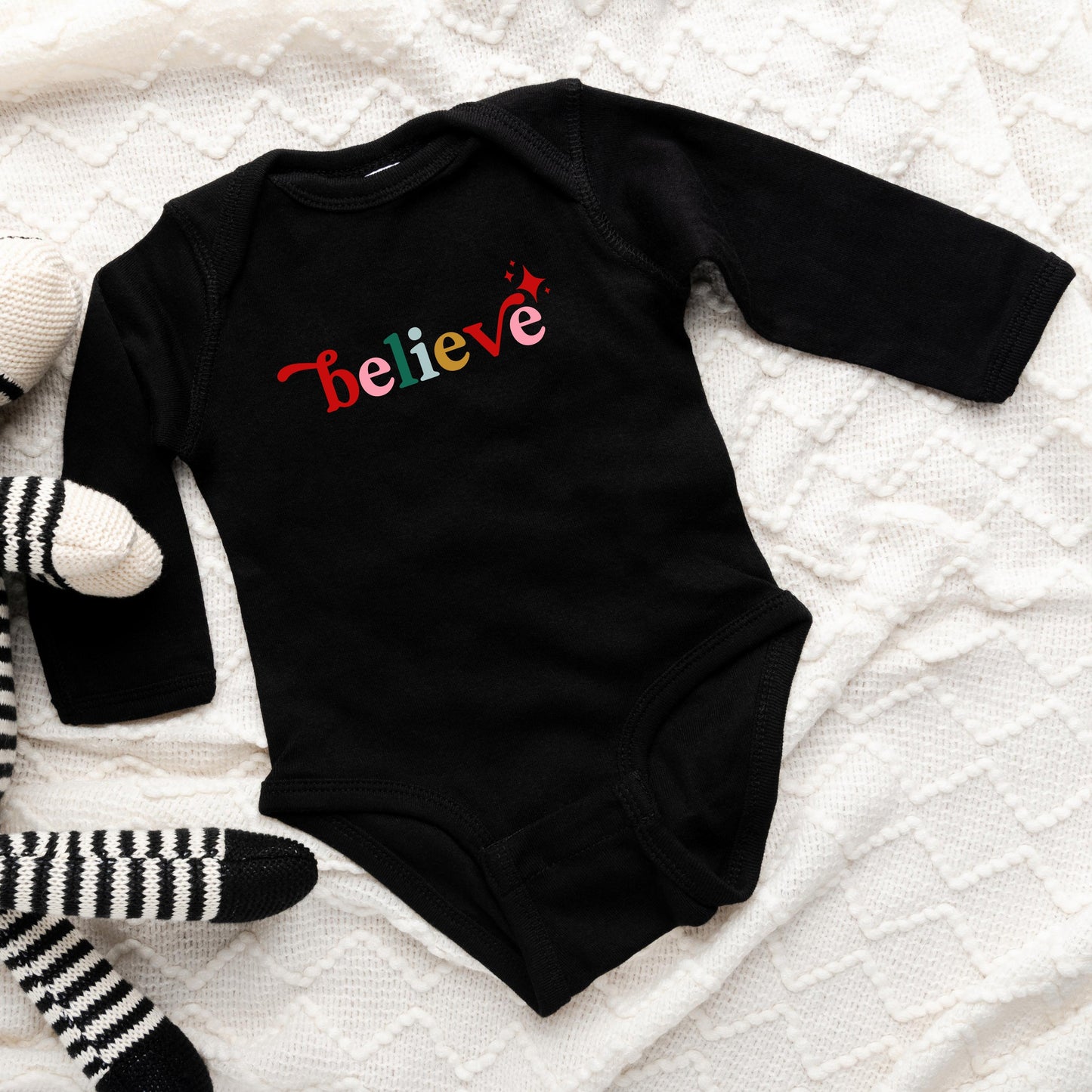 Believe Colorful | Baby Long Sleeve Onesie by The Juniper Shop