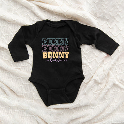 Bunny Babe Cursive Baby Long Sleeve Onesie