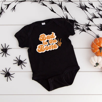 Bad To The Bone Hand | Baby Graphic Short Sleeve Onesie by The Juniper Shop