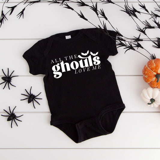 All The Ghouls Love Me | Baby Graphic Short Sleeve Onesie by The Juniper Shop