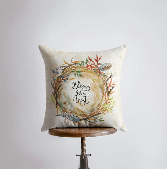 Bless This Nest Throw Pillow