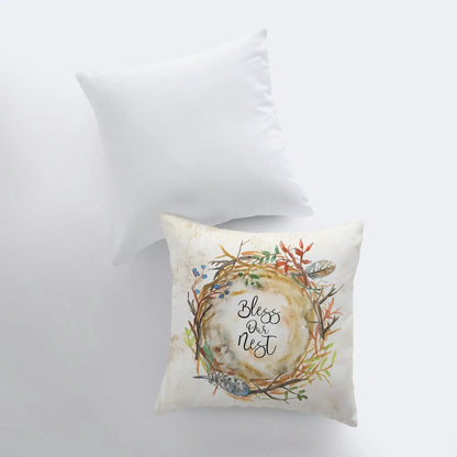 Bless This Nest Throw Pillow