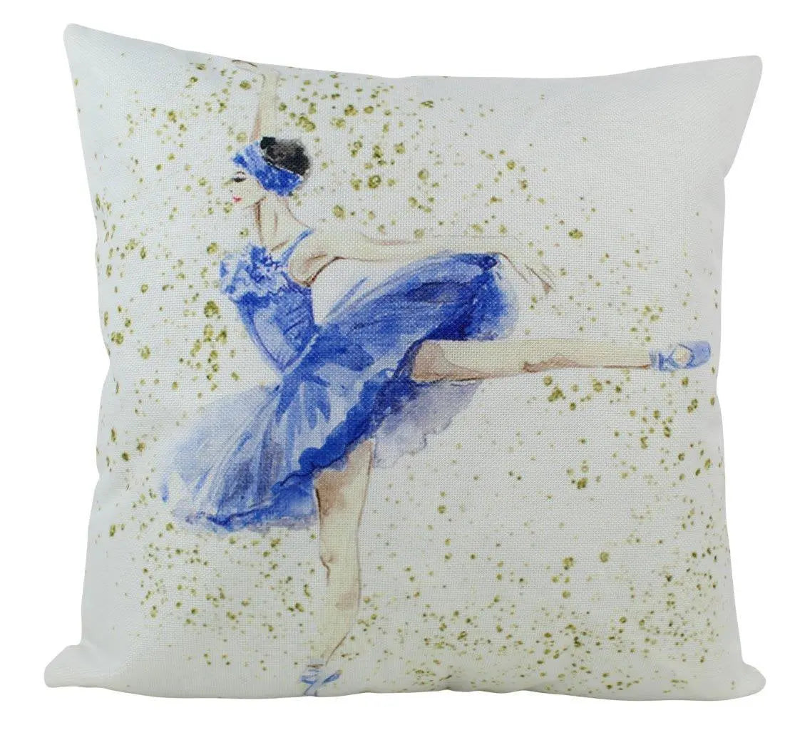 Blue Ballerina Throw Pillow