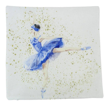 Blue Ballerina Throw Pillow