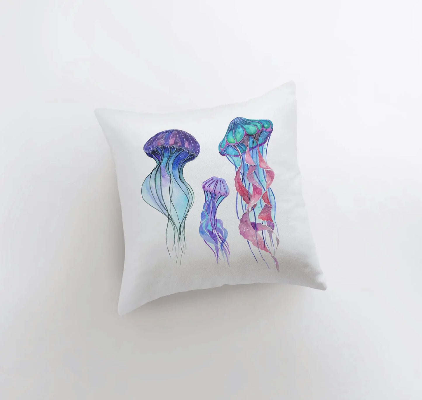 Blue Jelly Fish Throw Pillow