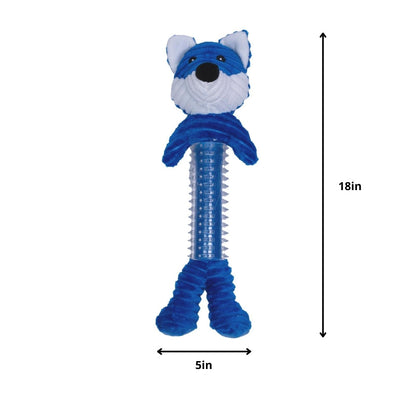 Blue Fox Corduroy Plush Squeaking Chew Toy