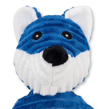 Blue Fox Corduroy Plush Squeaking Chew Toy