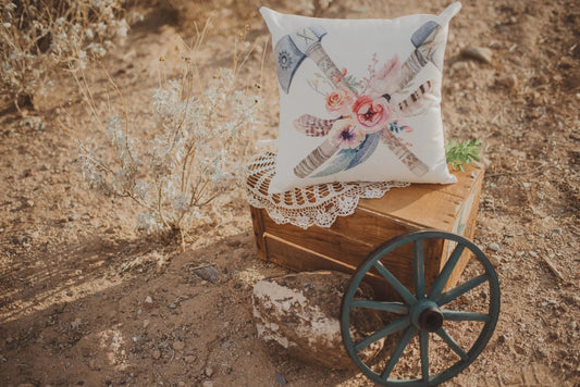 Boho Tomahawk Throw Pillow