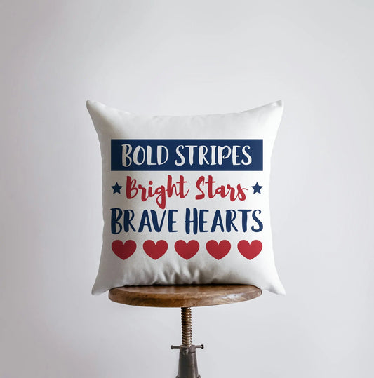 Bold Stripes Bright Stars Throw Pillow