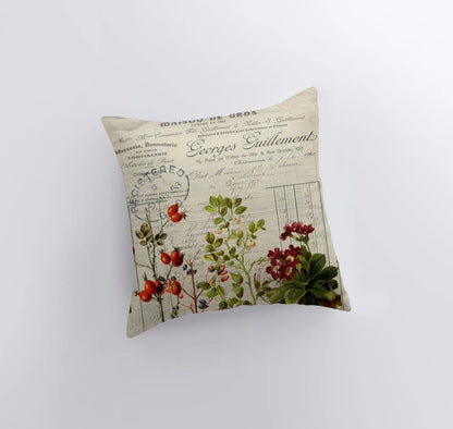 Botanical Floral Throw Pillow