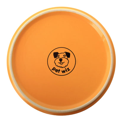 Ceramic Bowl with Bamboo Stand for Dogs & Cats