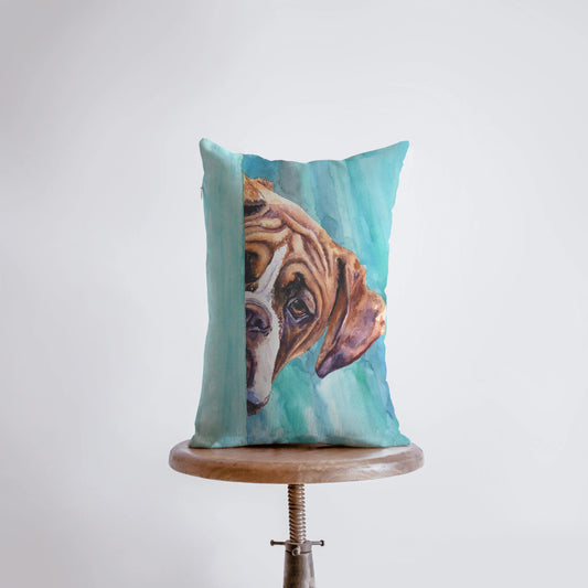 Watercolor Boxer Throw Pillow