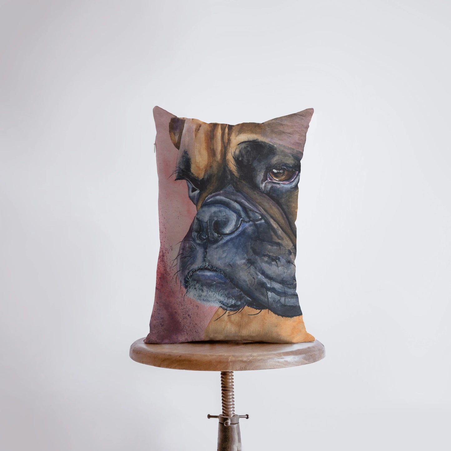 Watercolor Tan Boxer Throw Pillow