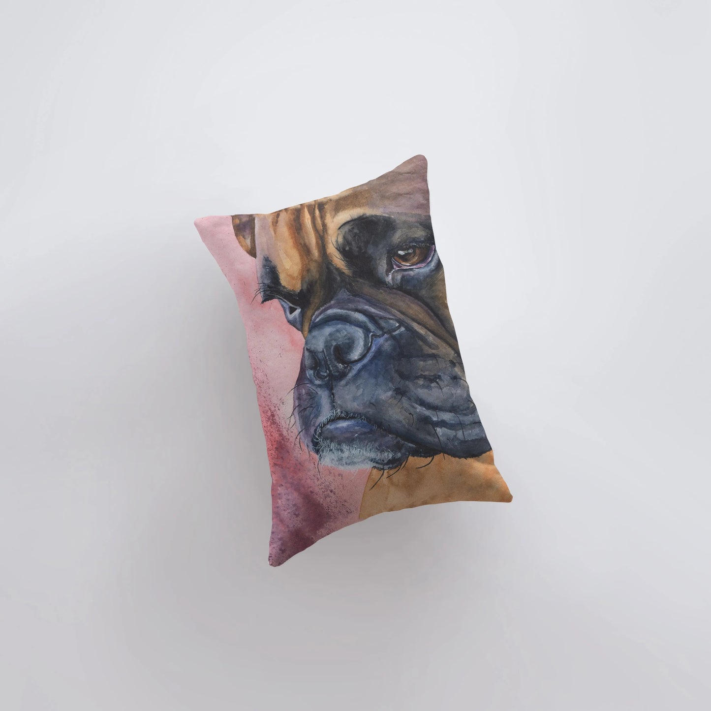 Watercolor Tan Boxer Throw Pillow