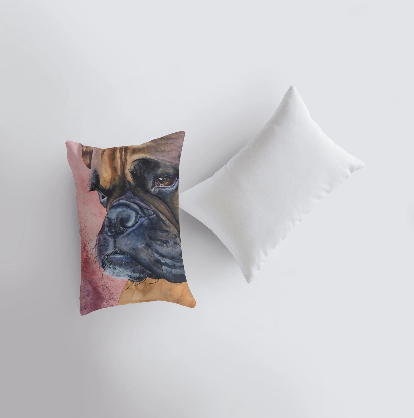Watercolor Tan Boxer Throw Pillow