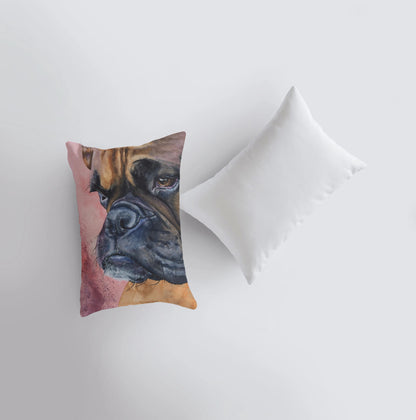 Watercolor Tan Boxer Throw Pillow