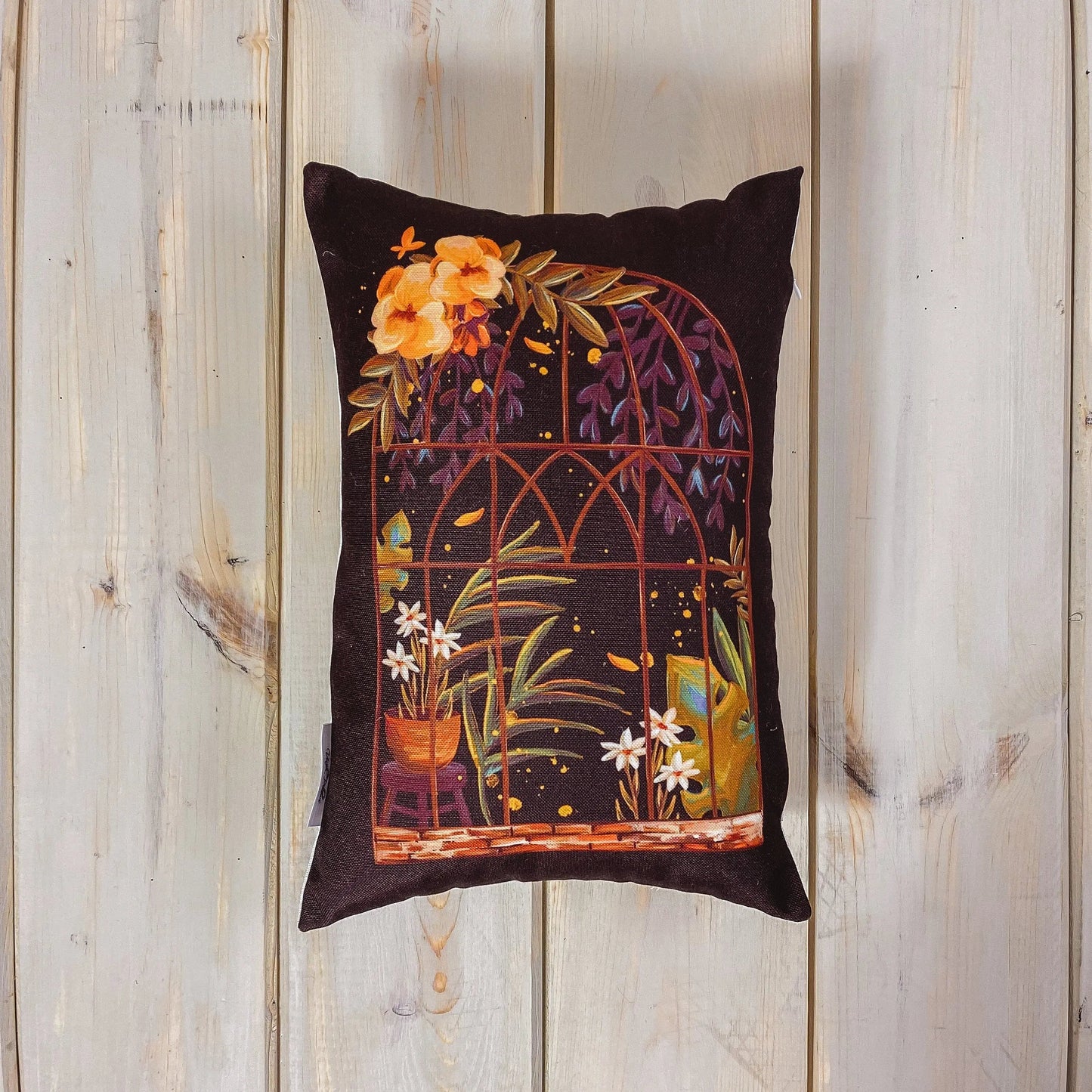 Brown Greenhouse Throw Pillow