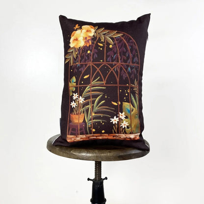 Brown Greenhouse Throw Pillow