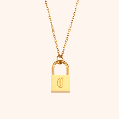 Initial Lock Necklace