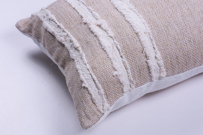 Ivory Raw Linen Square Pillow