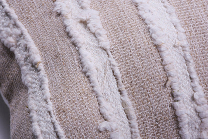 Ivory Raw Linen Square Pillow