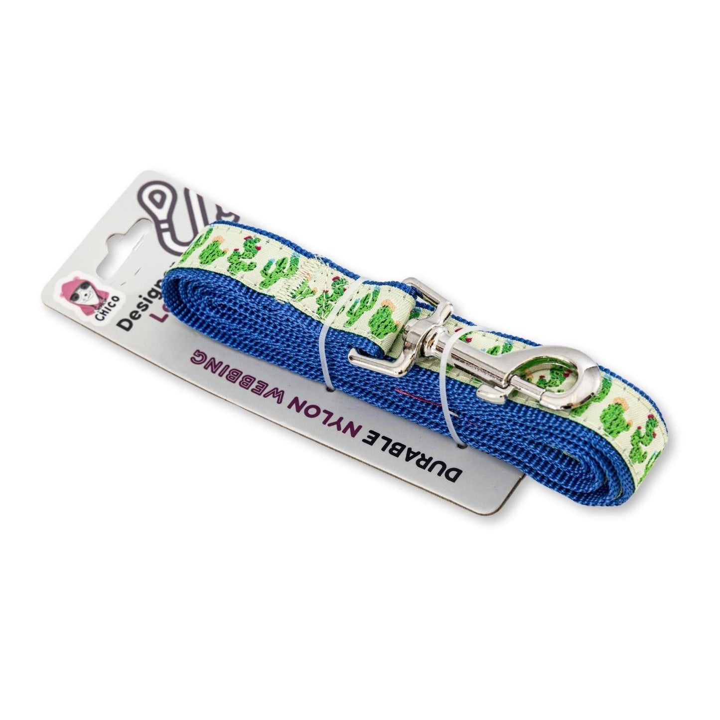 6ft Cactus Embroidered Nylon Dog Leash