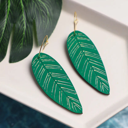 Calathea Leaf Hoops by LE CHIC MIAMI