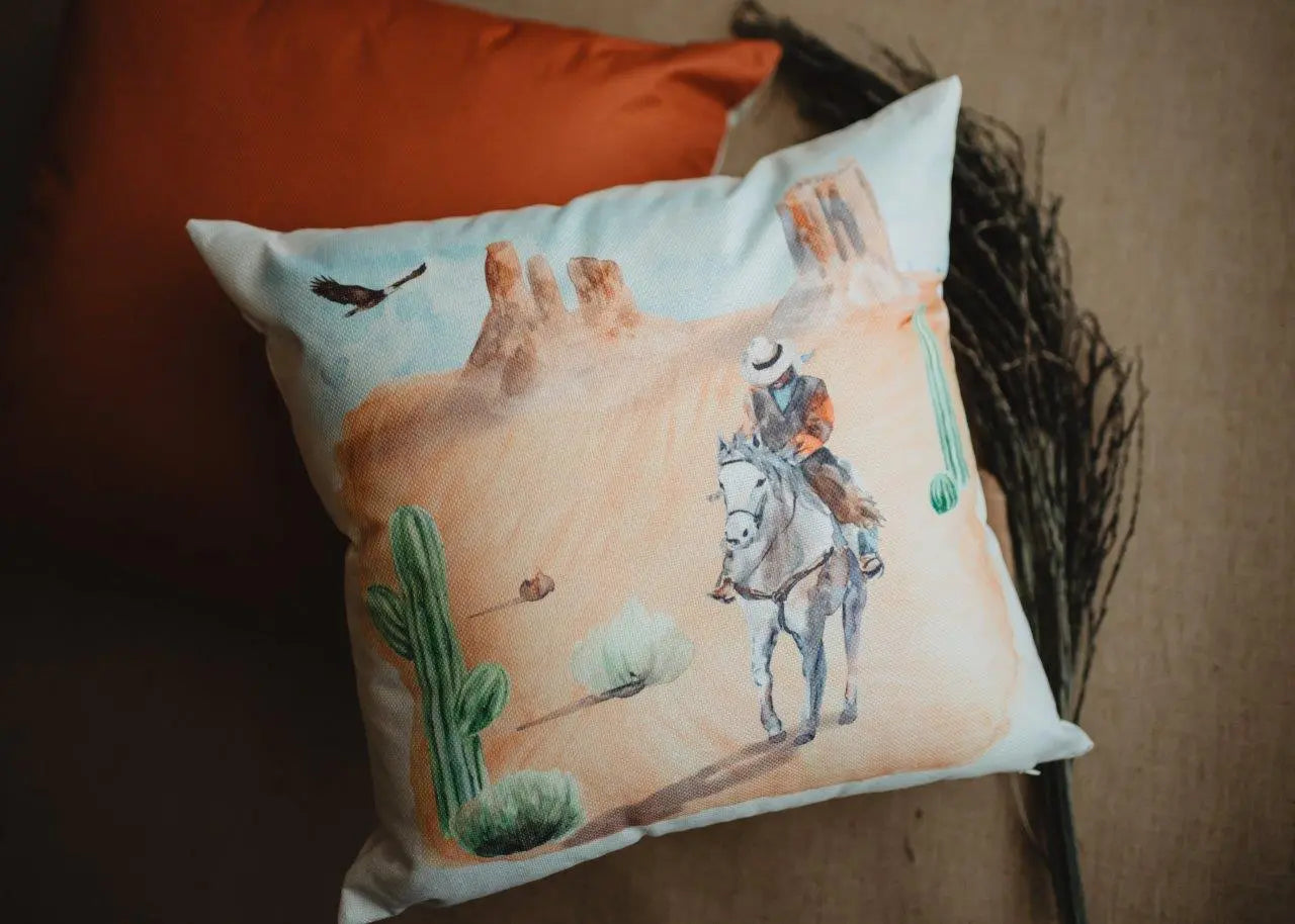 Canyon Cowboy Throw Pillow