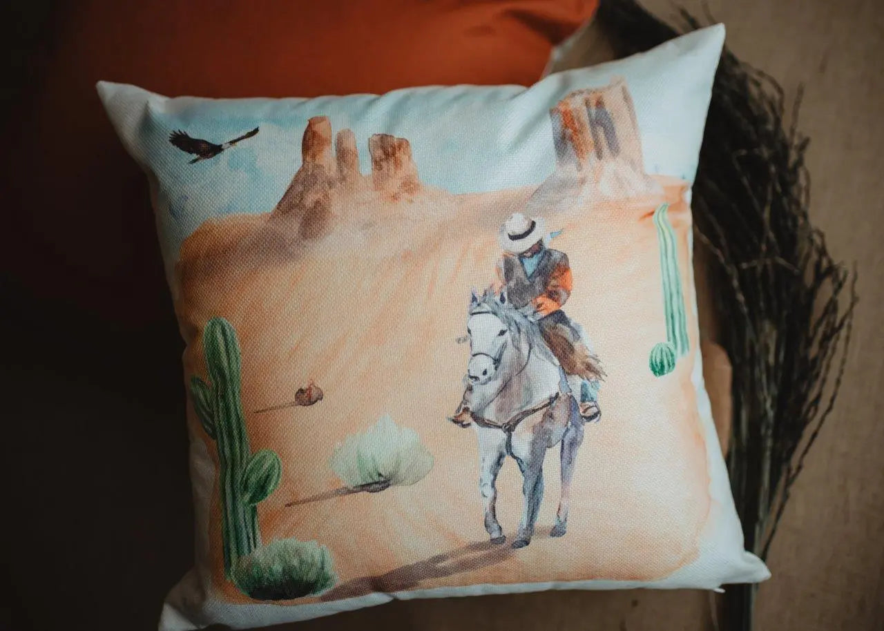 Canyon Cowboy Throw Pillow