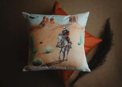 Canyon Cowboy Throw Pillow