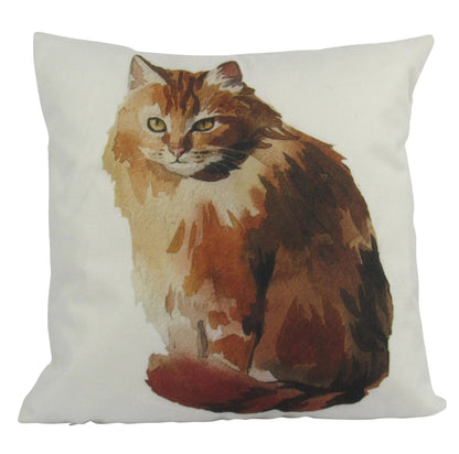 Cat Sitting Throw Pillow