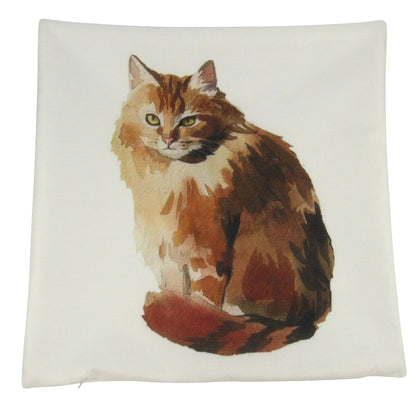 Cat Sitting Throw Pillow