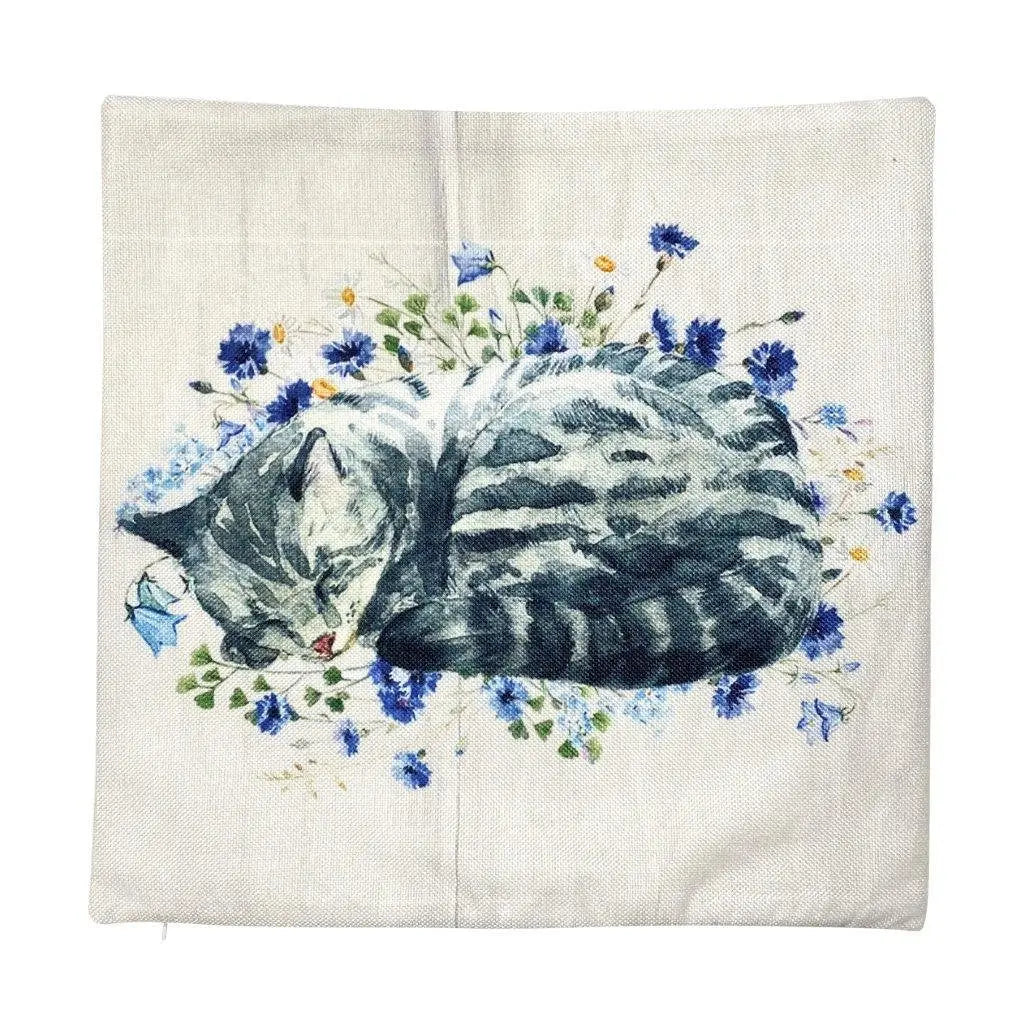 Cat Watercolour Throw Pillow