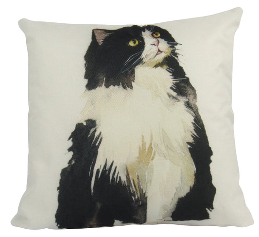 Cat Black and White Throw Pillow